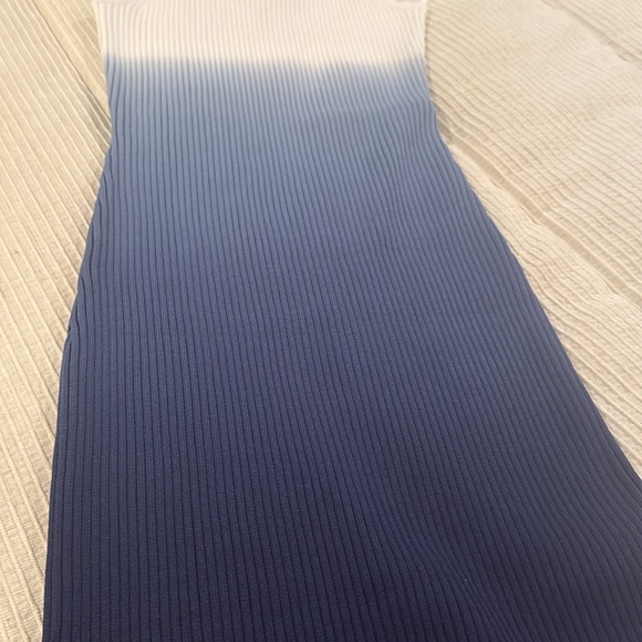 Michael KORS Ombré Ribbed Stretch Viscose Dress  Midnight Blue  Medium NWT - Picture 7 of 8